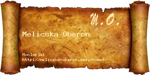 Melicska Oberon névjegykártya